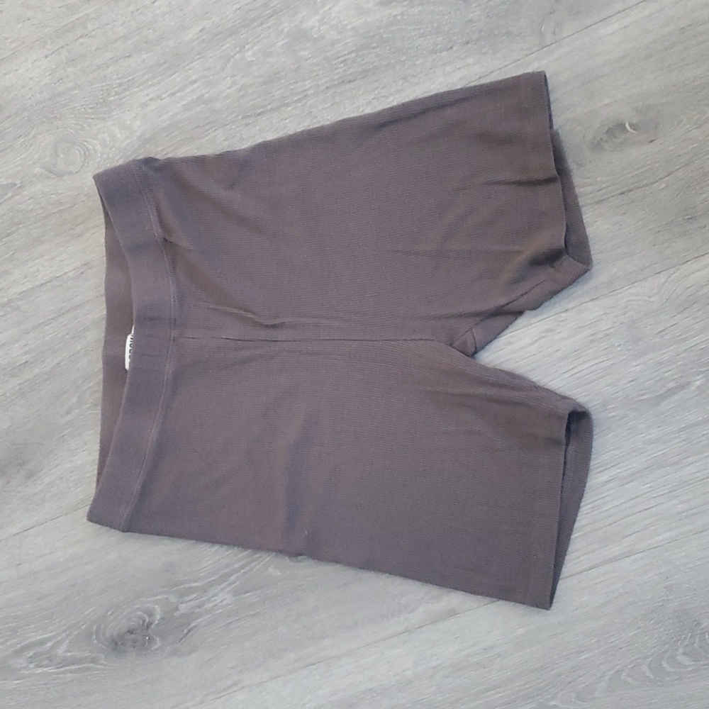 Joah Brown Grey Ribbed Bike Shorts